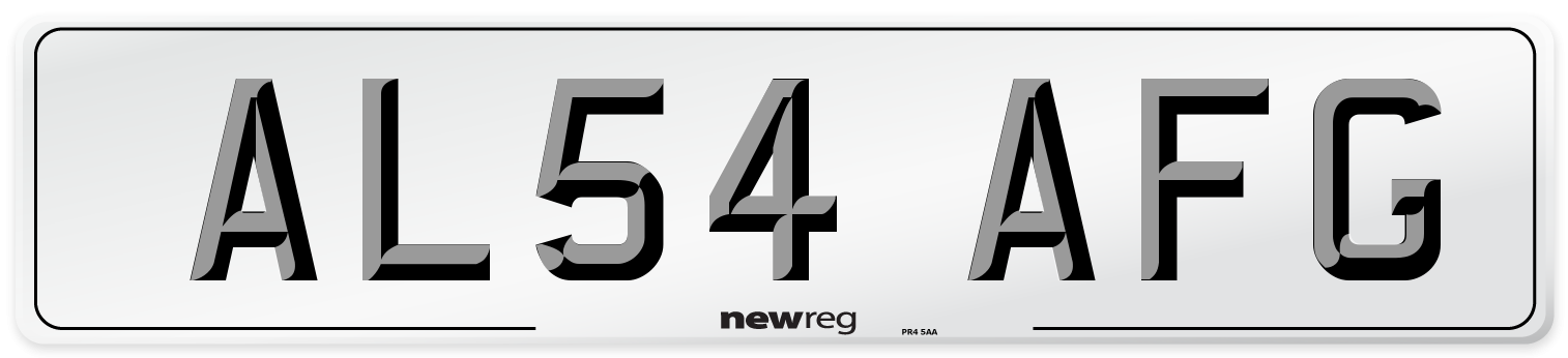 AL54 AFG Number Plate from New Reg